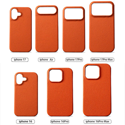 PureGuardCases Natural Cowhide Leather iPhone Case – Luxury MagSafe Magnetic Cover