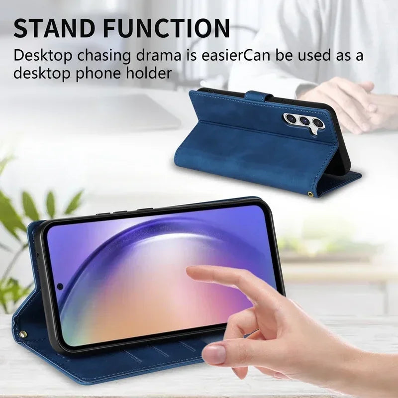 Magnetic Flip Leather Wallet Case with Wrist Strap for Samsung Galaxy Note 20 Ultra, Note 10 Plus, Note 9 & S10 Plus - image 4