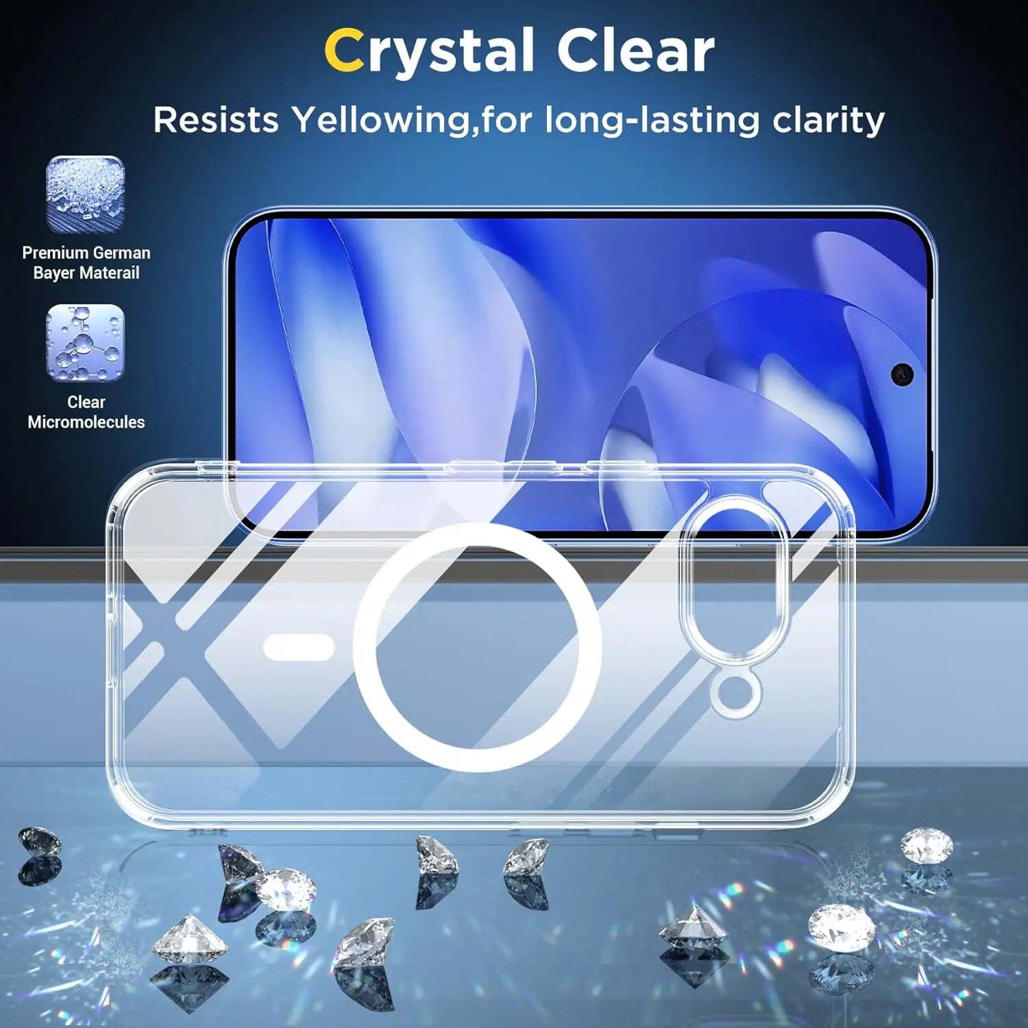 PureGuardCases Clear Magnetic Case for Google Pixel