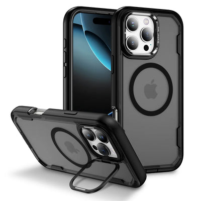 PureGuardCases Dual Armor Lens Stand iPhone Case – MagSafe Shockproof Cover