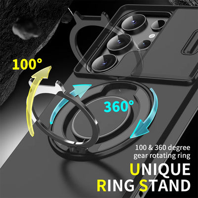 Slide Camera Cover Ring Stand Case for Samsung Galaxy S & A - Product View 4
