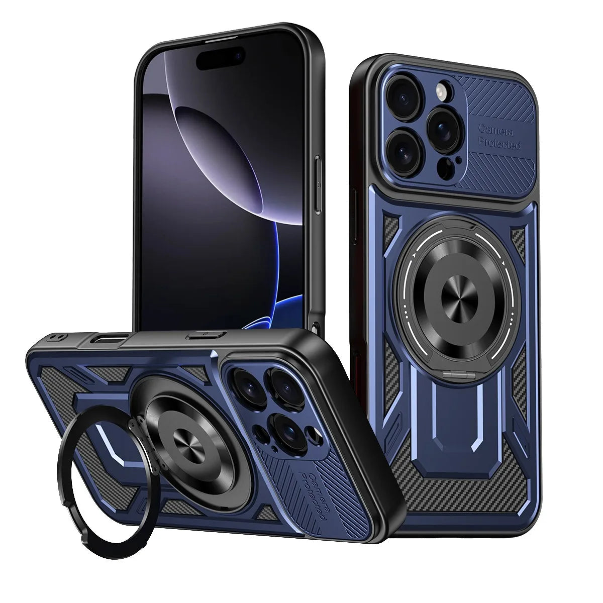 PureGuardCases 360° Rotatable Kickstand iPhone Case – MagSafe Shockproof Cover