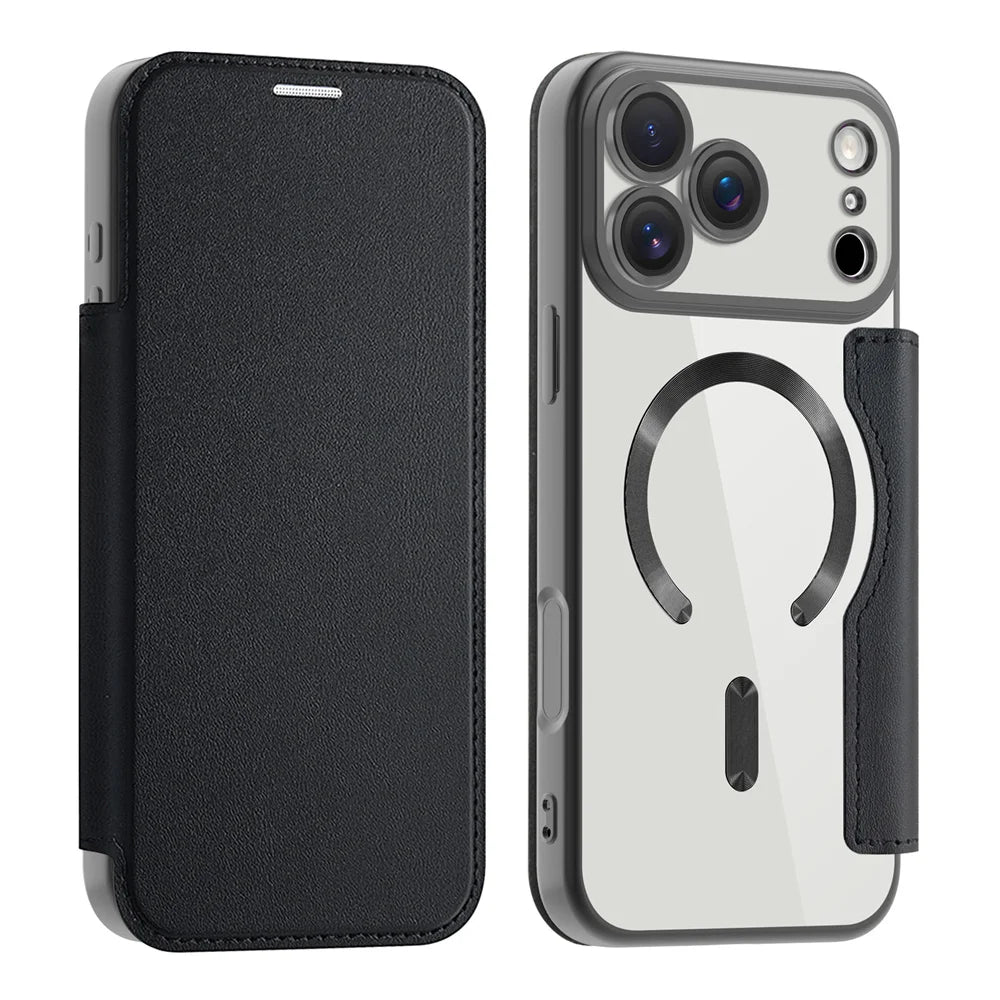 Clear Flip MagSafe Case iPhone 11-18, Black