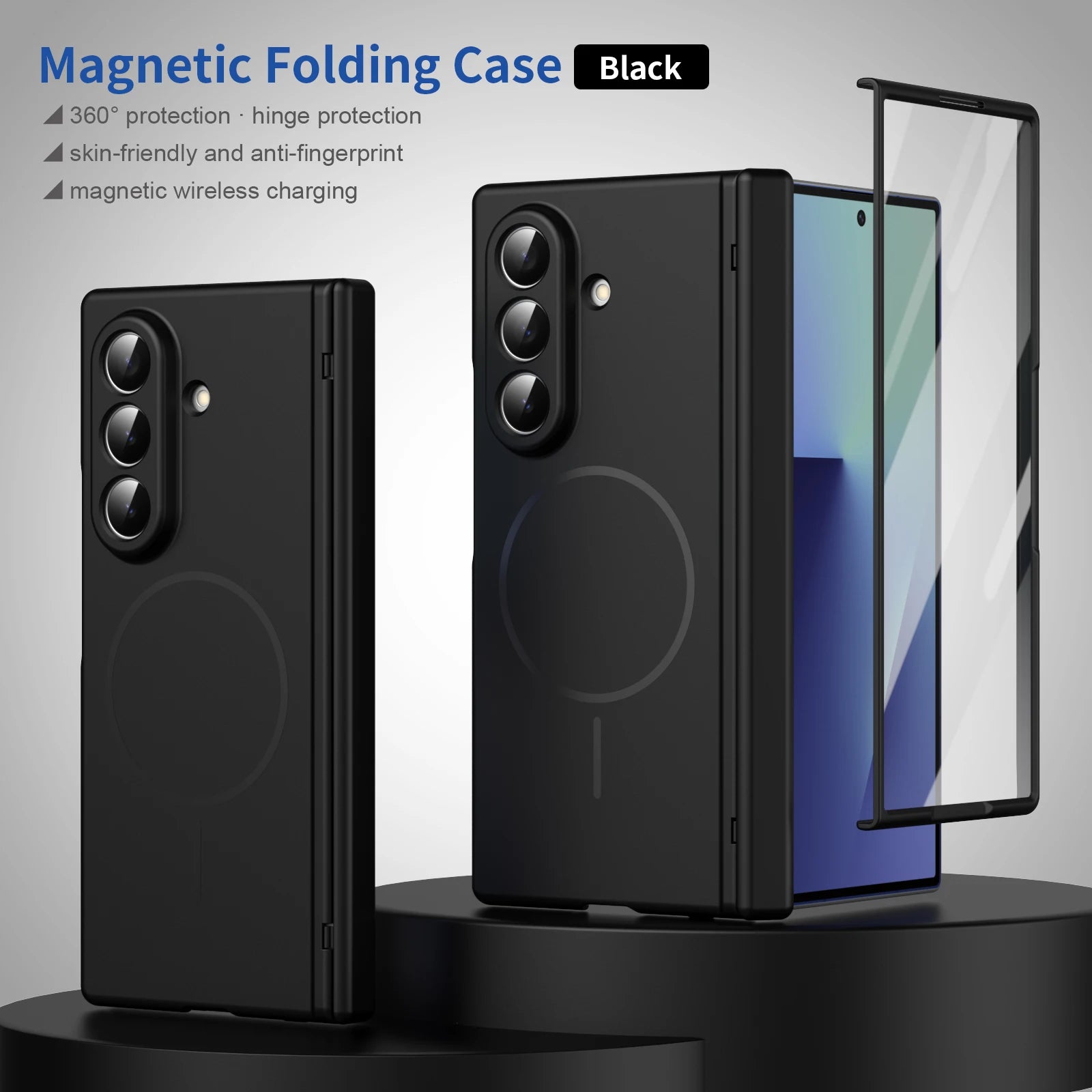 PureGuardCases Magnetic Hinge Protection Case for Samsung Galaxy Z Fold
