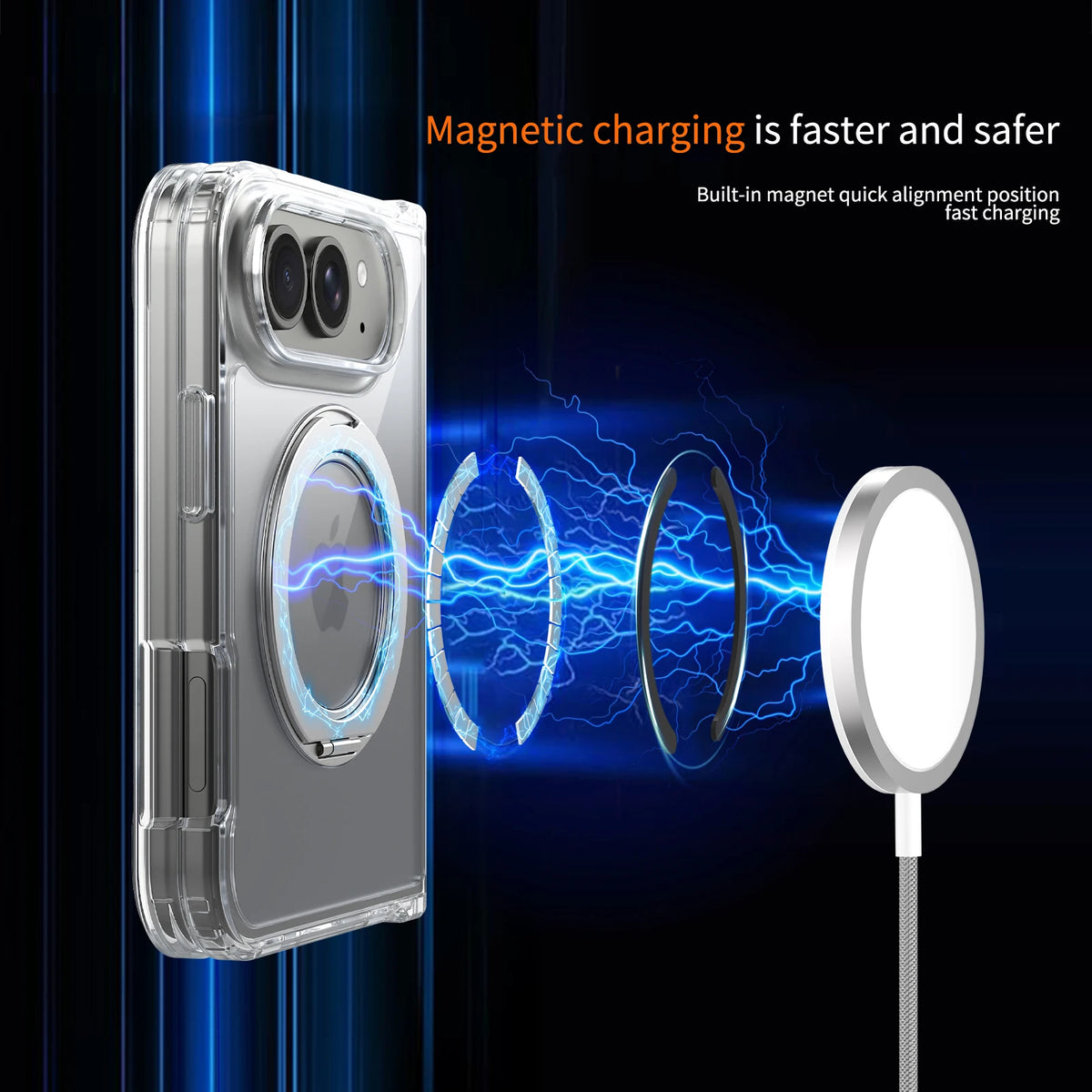Clear 360 Ring Case iPhone Duo, corner armor