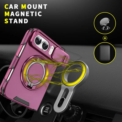 Rugged Armor Case with Sliding Camera Cover & Magnetic Ring Stand for iPhone Duo - image 3