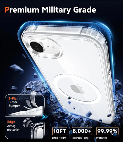 PureGuardCases Clear Magnetic iPhone Case – MagSafe Transparent Cover