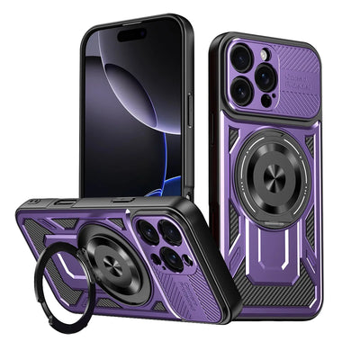 PureGuardCases 360° Rotatable Kickstand iPhone Case – MagSafe Shockproof Cover