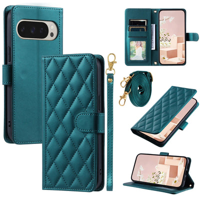 PureGuardCases Crossbody Leather Wallet Case for Google Pixel