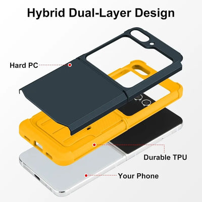 PureGuardCases Upgraded Hinge Protection Case for Samsung Galaxy Z Flip