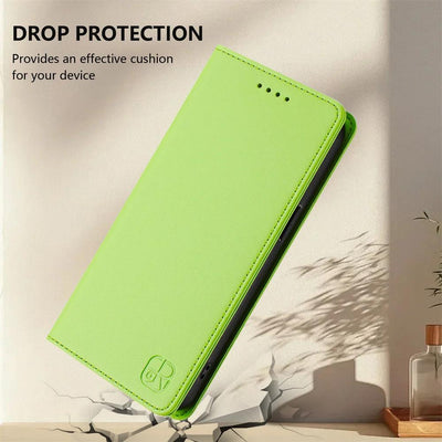 Light green magnetic leather folio flip wallet case for Samsung Galaxy A42 5G, A51, A32, A33, A52, A53 and A73, single view
