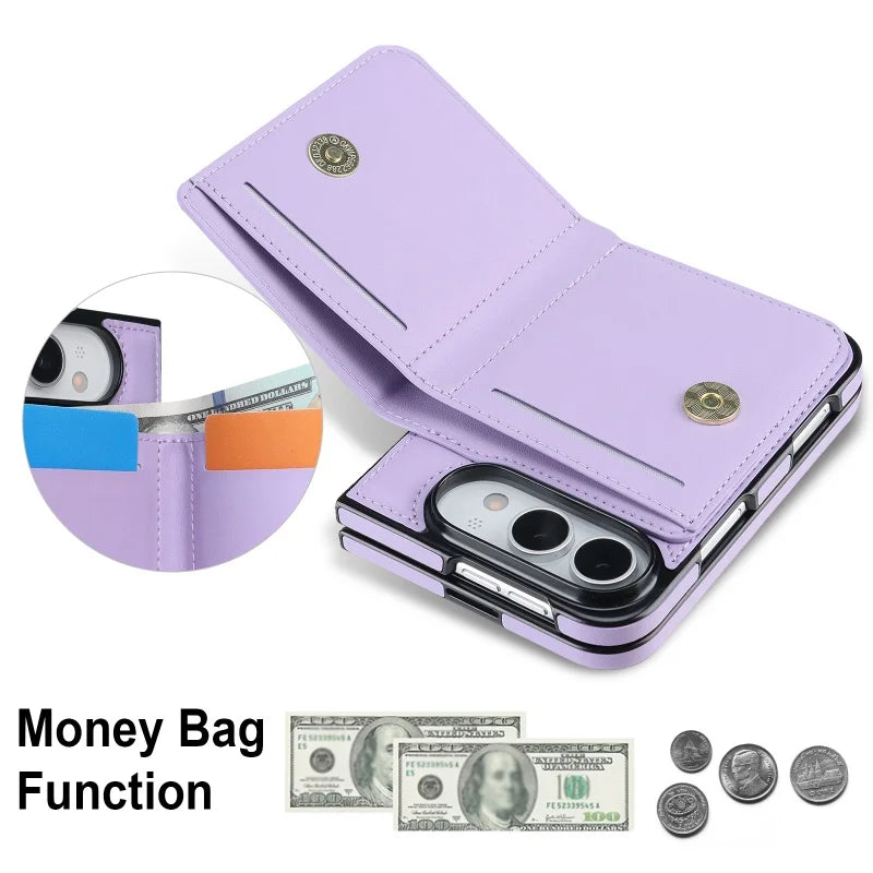 Ring Grip Leather Wallet Case for iPhone Duo, Glass Film - Product View 4