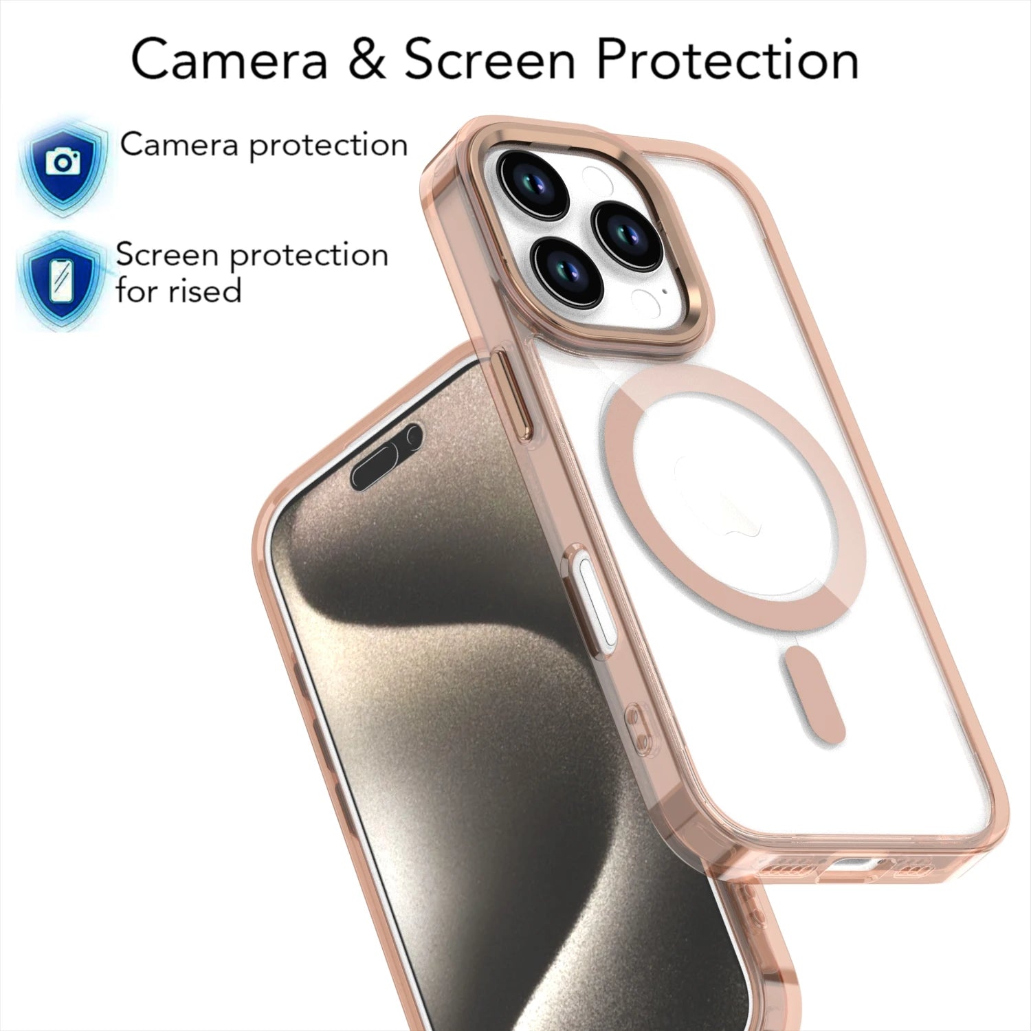 PureGuardCases Clear Metal Lens iPhone Case – MagSafe Shockproof Cover