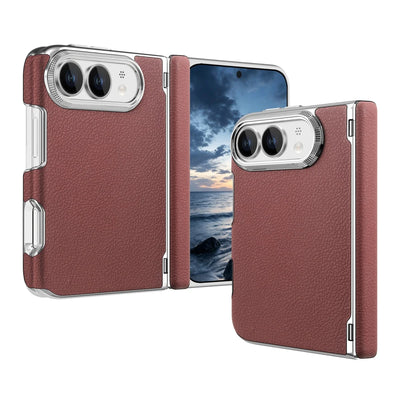 Lychee Leather Hinge Case for iPhone Duo, Magnetic Axle - Product View 9