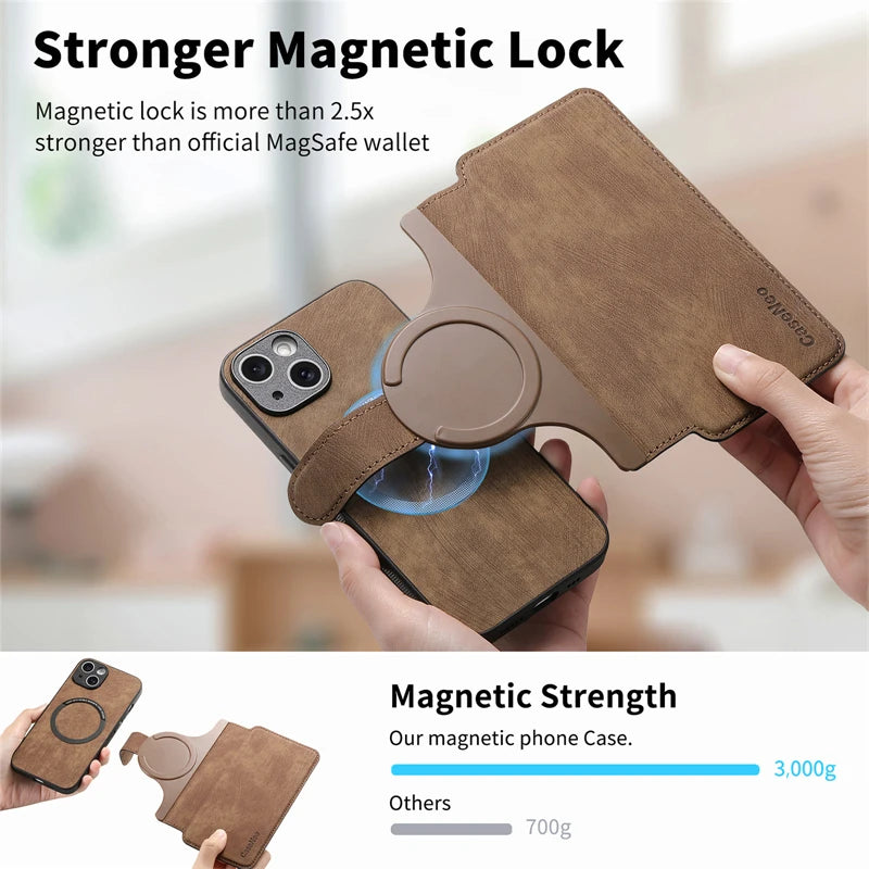 2-in-1 Detachable MagSafe Magnetic Flip Card Holder Wallet Case for iPhone 18, 17, Air & 16-11 - Product View 12