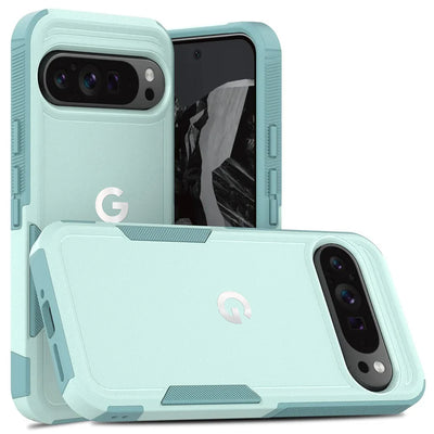 Light green heavy-duty dual-layer armor case for Google Pixel 10, 9, 8, 7 and 6A series