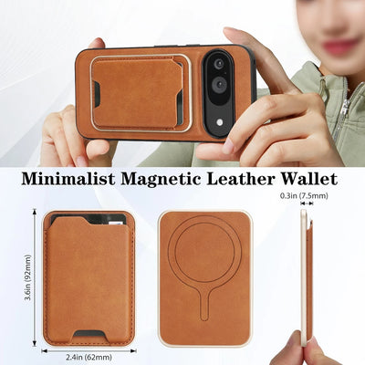PureGuardCases 2-in-1 Magnetic Leather Wallet Case for Google Pixel