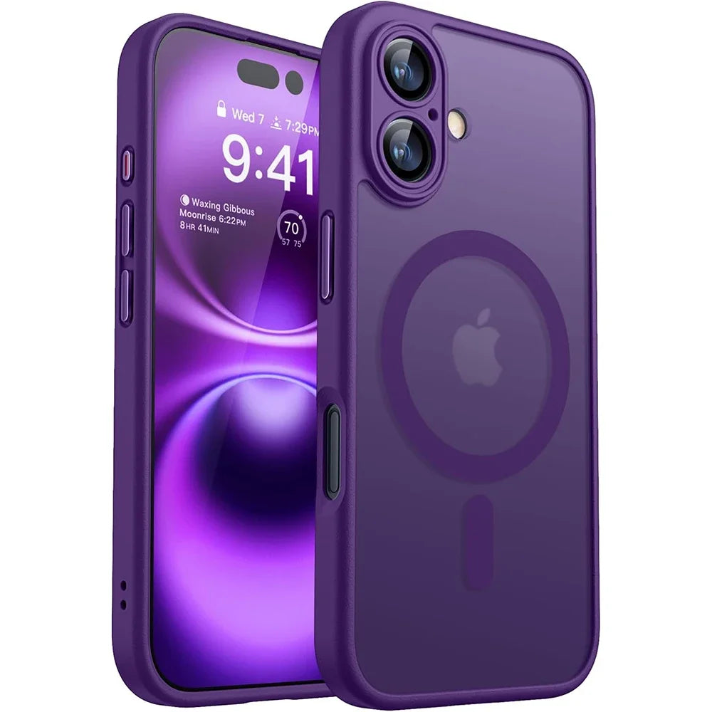 PureGuardCases Luxury Matte Translucent iPhone Case – MagSafe Shockproof Cover
