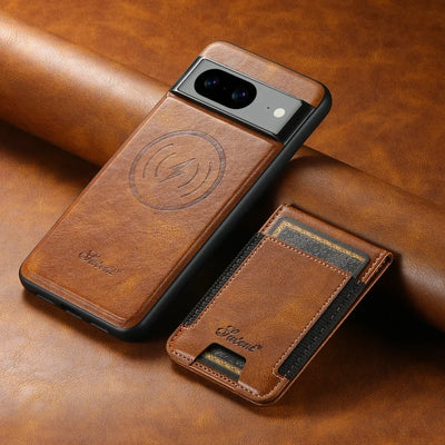 PureGuardCases Oil Wax Leather MagSafe Wallet Case for Google Pixel
