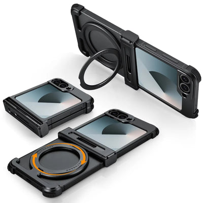 Eary for Samsung Galaxy Z Flip 7 6 Case for MagSafe 360°Rotatable Magnetic Kickstand Wireless Charging Anti Scratch Phone Cover