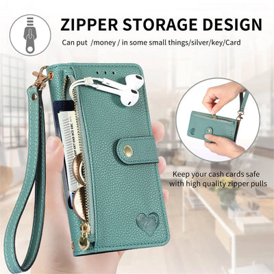 Zipper Wallet Case with Wrist Strap for Google Pixel 10-6 - Product View 3