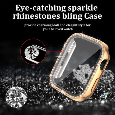 PureGuardCases Milanese Magnetic Band with Diamond Case for Apple Watch