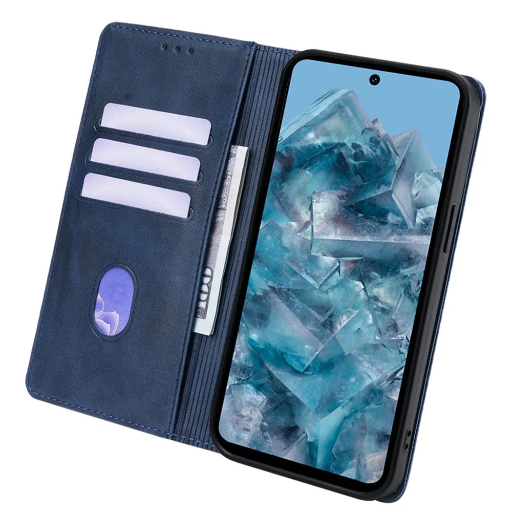 PureGuardCases Magnetic Leather Wallet Case for Google Pixel