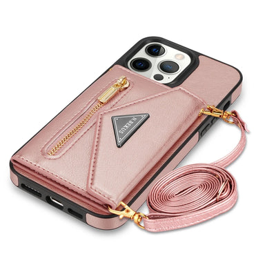 PureGuardCases Crossbody Zipper Wallet iPhone Case – Magnetic Flip Card Holder Leather Cover