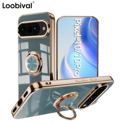 PureGuardCases Plated Ring Holder Case for Google Pixel