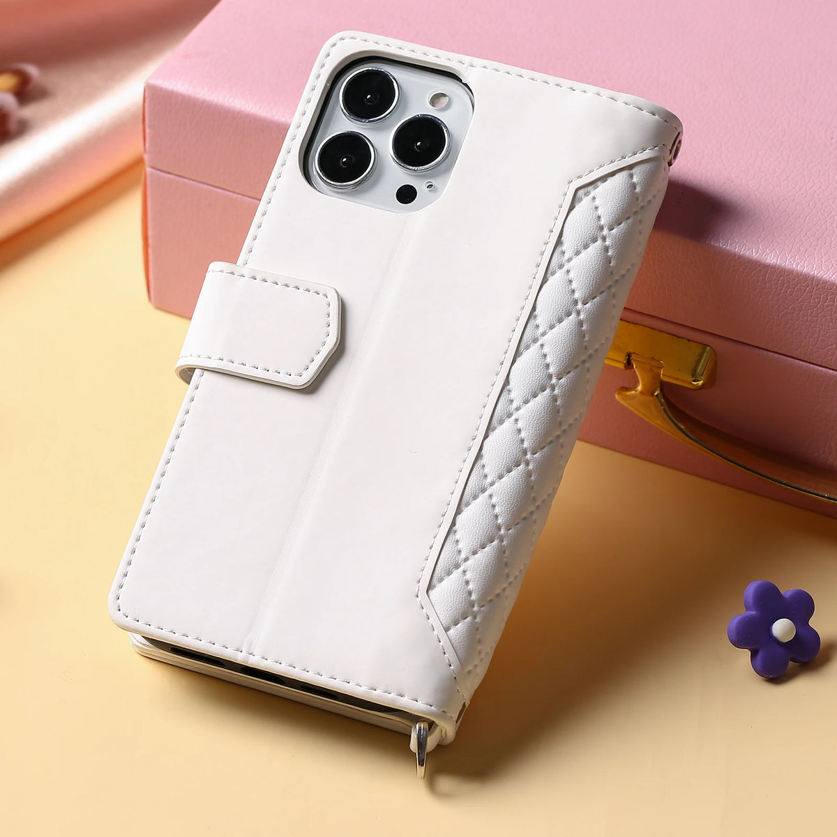 Rhombic Wallet Case Galaxy S & A, drop protection view