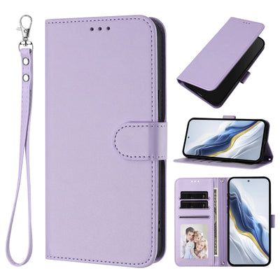 Lanyard Flip Wallet Case iPhone 11-18, Light Purple