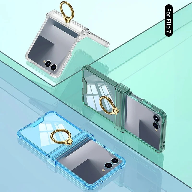 Ring Holder Hinge Clear Case for Samsung Galaxy Z Flip 7-5 - Product View 6