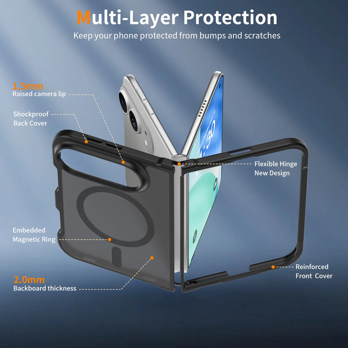 Matte MagSafe Case iPhone Duo, front & back