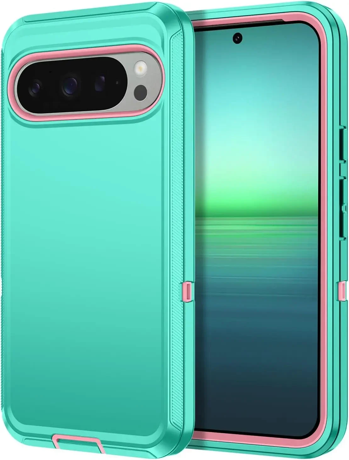 3-Layer Rugged Case Pixel 8-11, Mint-Pink