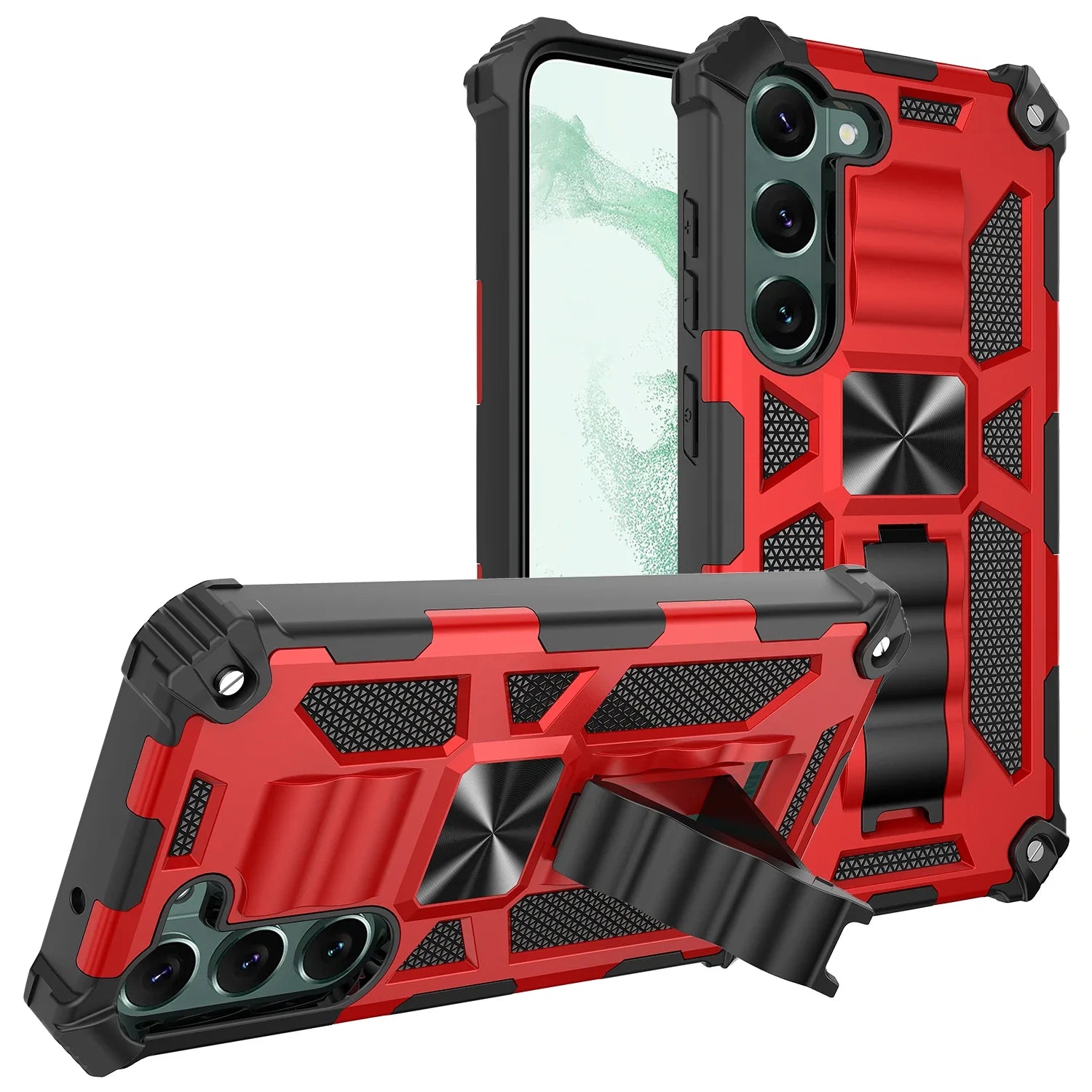 PureGuardCases Camouflage Armor Kickstand Case for Samsung Galaxy