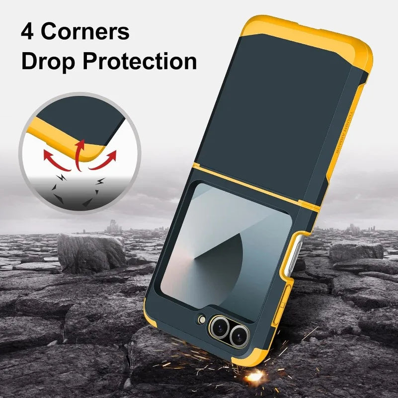 PureGuardCases Upgraded Hinge Protection Case for Samsung Galaxy Z Flip