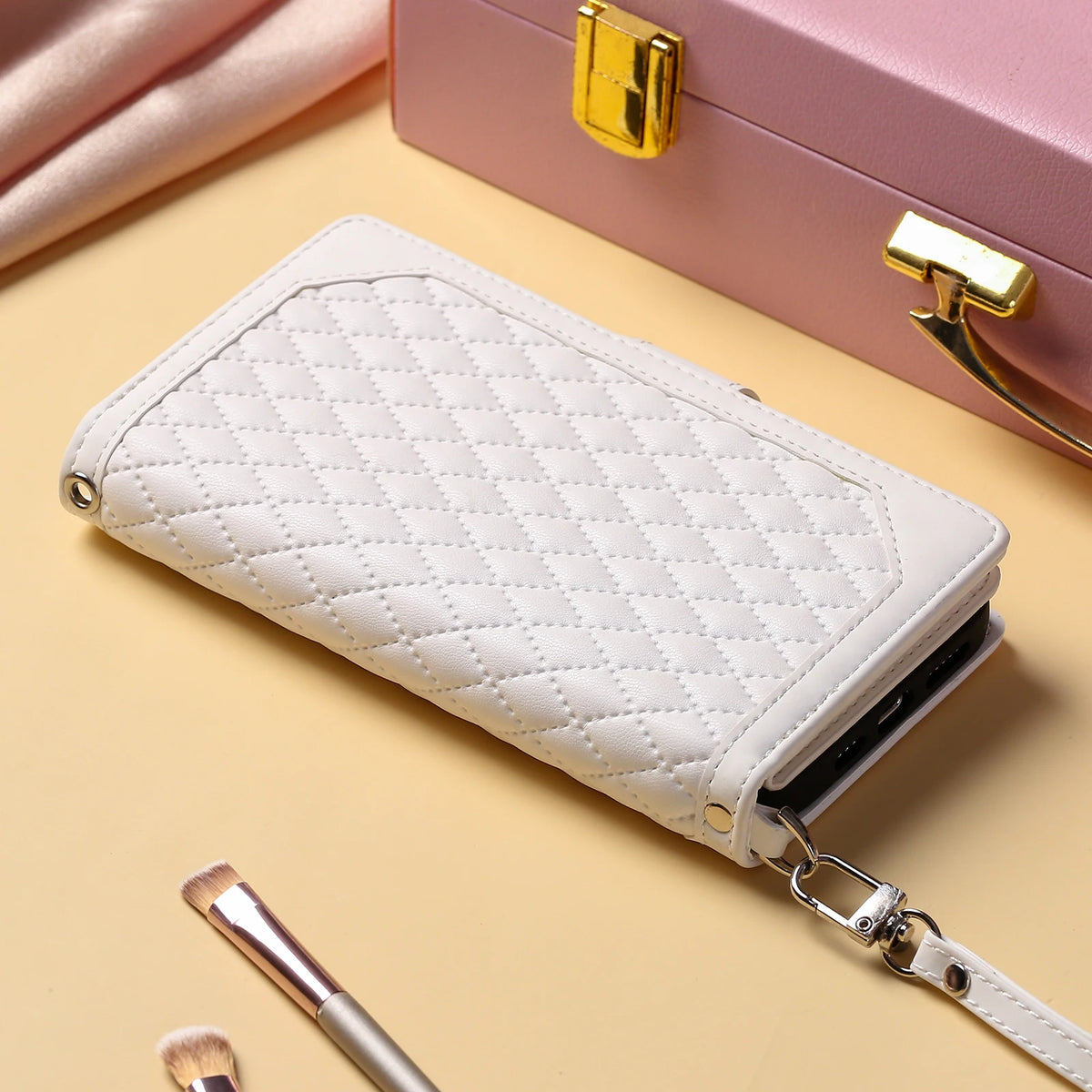 Rhombic Wallet Case Galaxy S & A, Navy Blue
