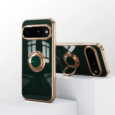 PureGuardCases Plated Ring Holder Case for Google Pixel