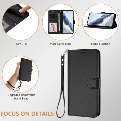 Lanyard Flip Wallet Case iPhone 11-18, crossbody strap