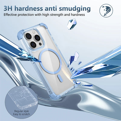 PureGuardCases Luxury Clear Armor iPhone Case – MagSafe Shockproof Magnetic Cover