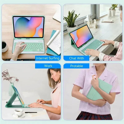 PureGuardCases Colorful Bluetooth Keyboard Case for iPad