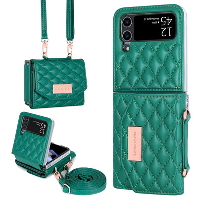PureGuardCases Crossbody Leather Wallet Case for Samsung Galaxy Z Flip