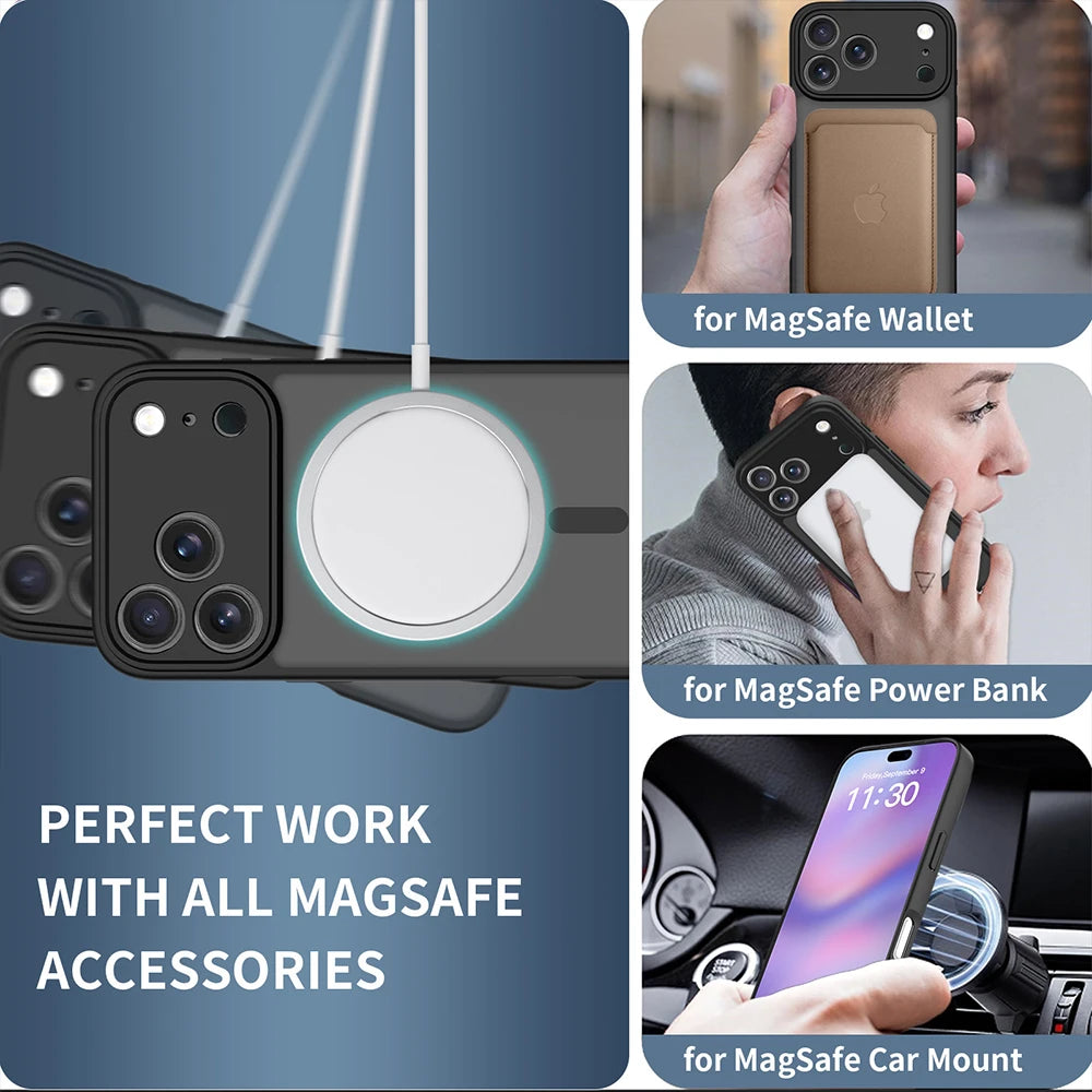PureGuardCases Matte Translucent iPhone Case – MagSafe Shockproof Cover
