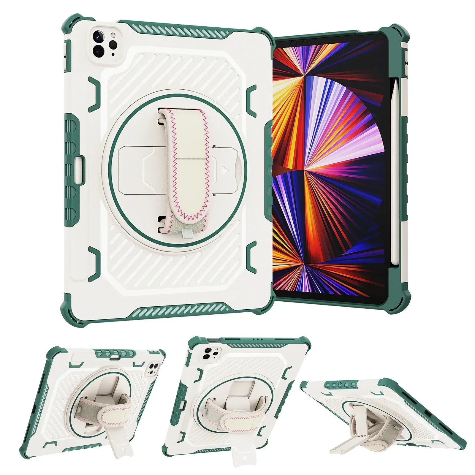 PureGuardCases 360° Kickstand Rugged Case for iPad
