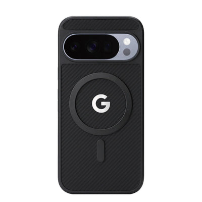 PureGuardCases Carbon Fiber Magnetic Leather Case for Google Pixel
