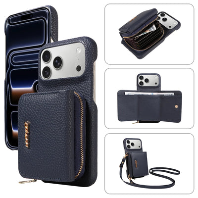 PureGuardCases Crossbody PU Leather Wallet iPhone Case – Card Holder Stand Protective Cover