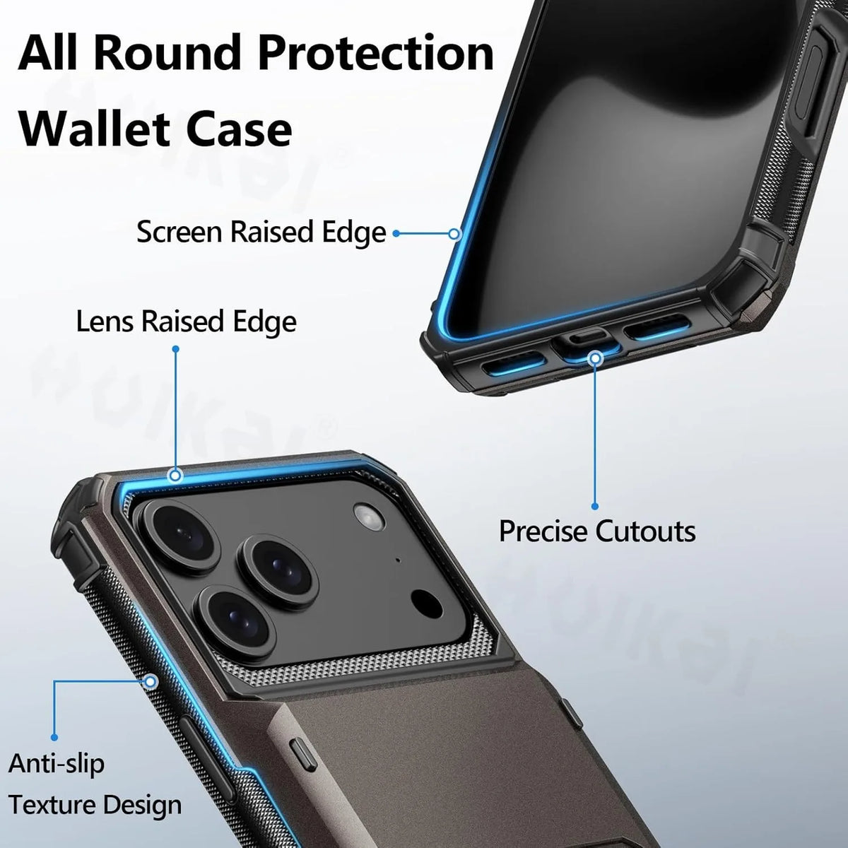 Heavy Duty Dual-Layer Slide Card Holder Armor Case for iPhone 11-18 - Product View 10