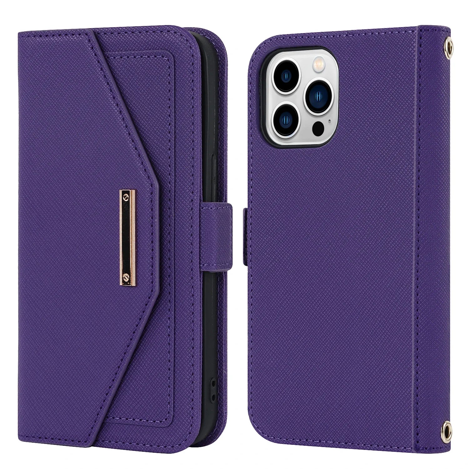 PureGuardCases Crossbody Wallet iPhone Case – Magnetic Stand Mirror Card Holder Cover