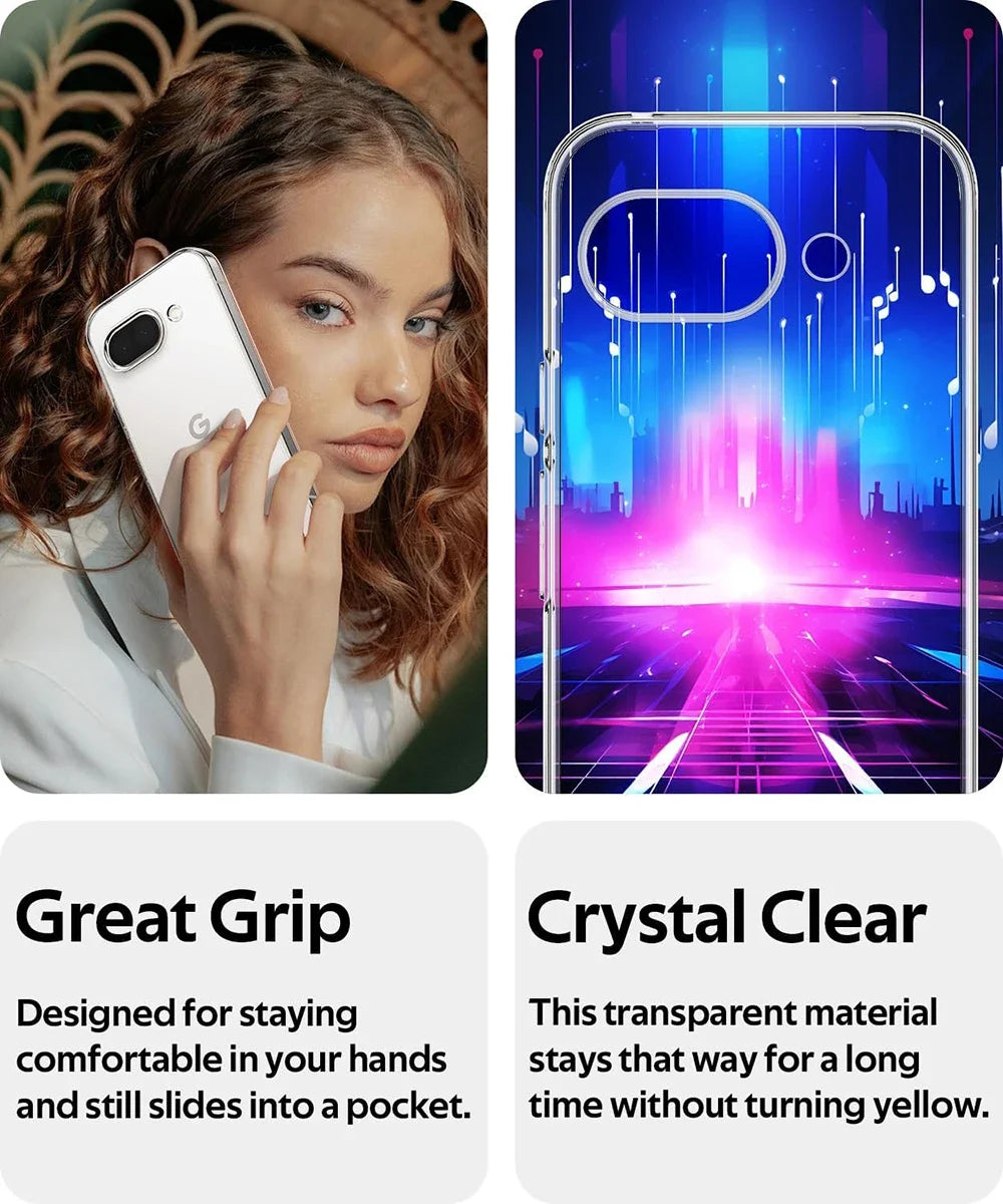 PureGuardCases Clear Shockproof Silicone Case for Google Pixel