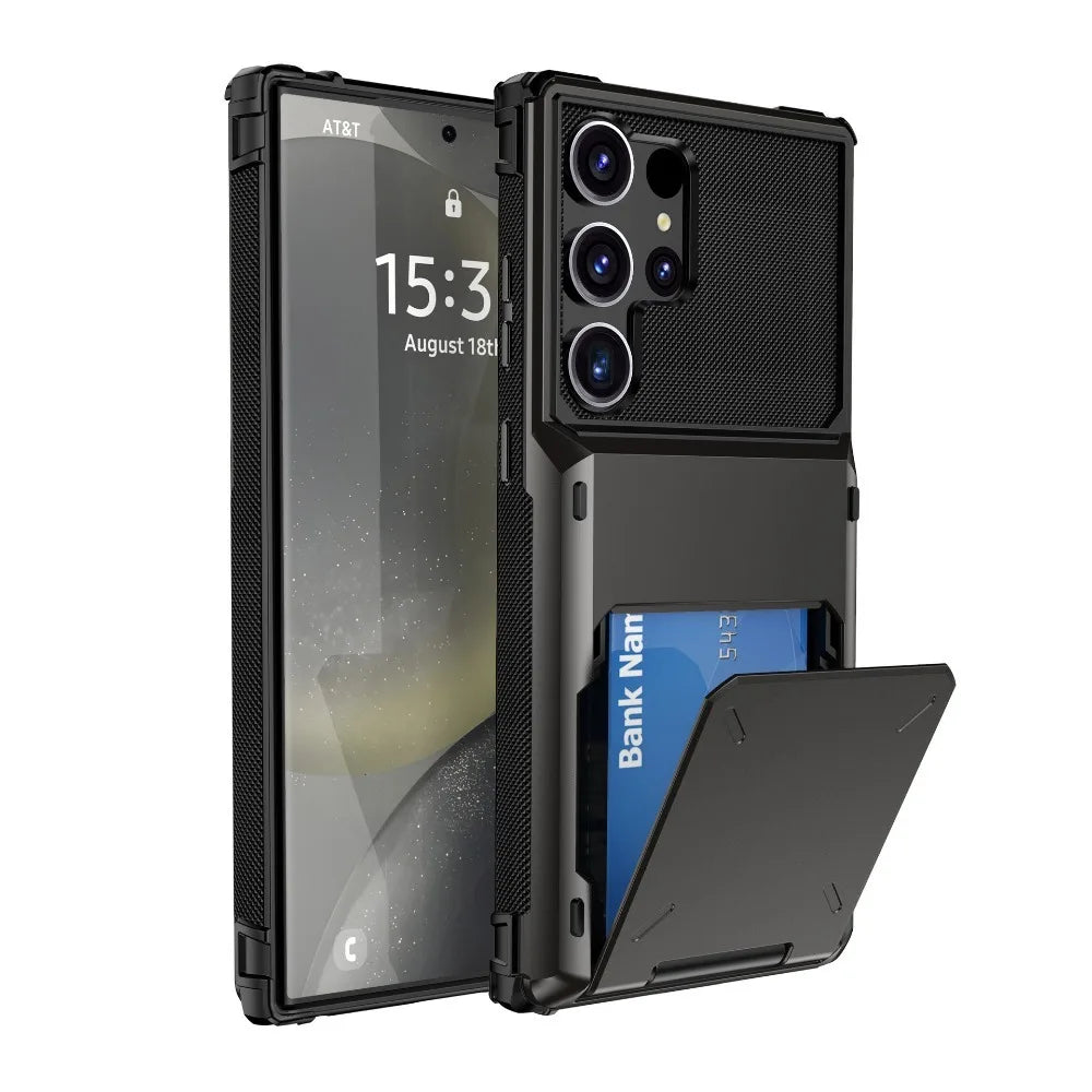 Phone Case for Samsung Galaxy S24 S23 FE S25 S26 Ultra S22 S21 Plus A17 A16 A06 A15 A25 A35 A55 Wallet with Card Holder Cover